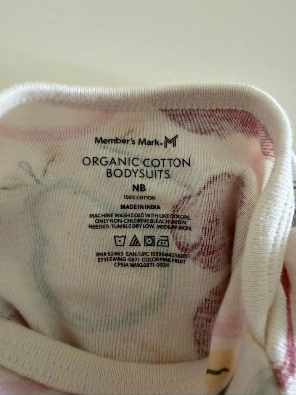 Baby Fruit-Print One-Piece Bodysuit in White and Red - Unbranded